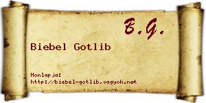 Biebel Gotlib névjegykártya
